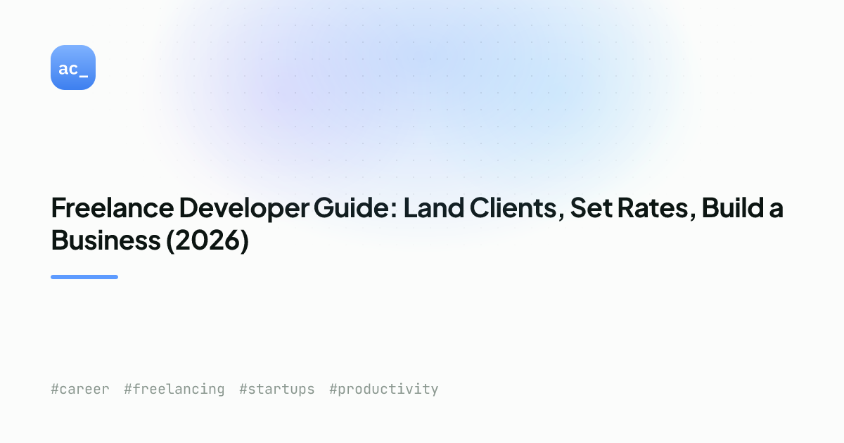 Dev Freelancing Guide 2026: Rates & Clients | Alex Cloudstar