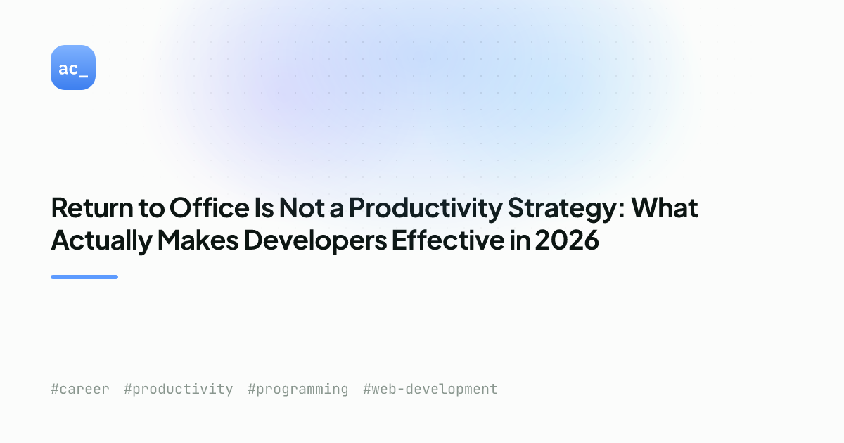 RTO for Developers 2026: Why It Backfires | Alex Cloudstar